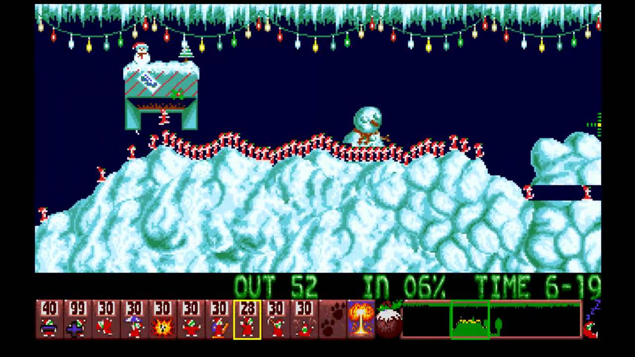 Xmas Lemmings game at